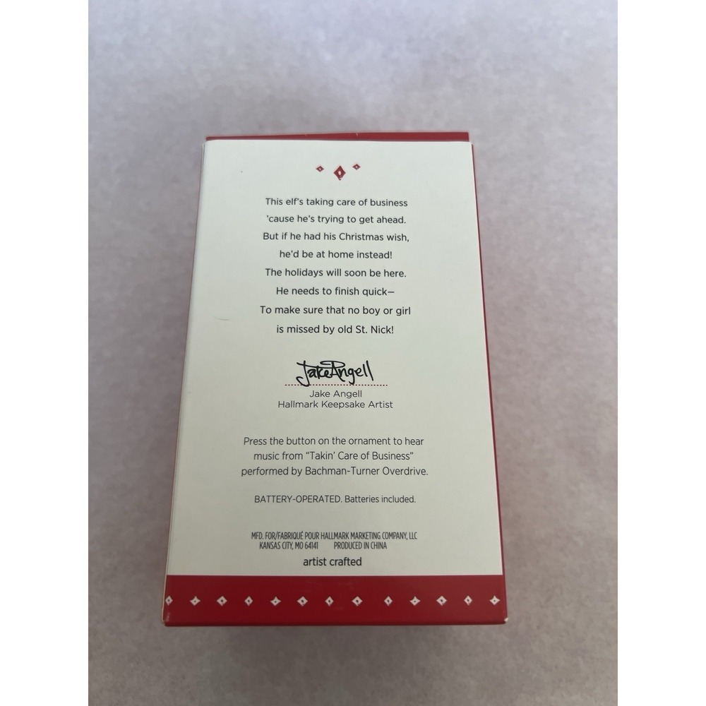 Hallmark Keepsake Ornament Takin' Care of Business Magic Sound Elf Christmas NIB - Picture 5 of 6
